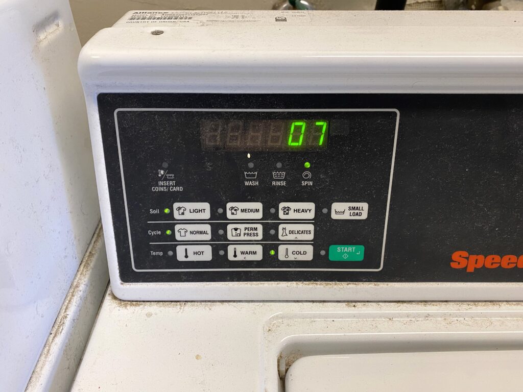 洗濯機の設定パネル
