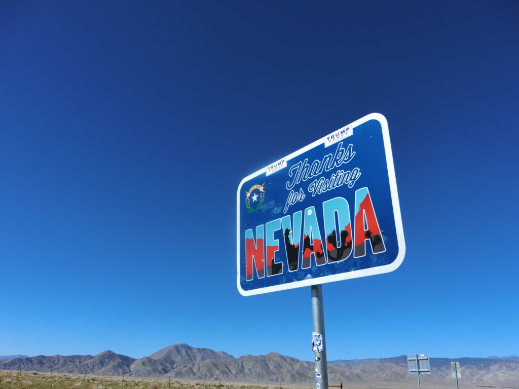 ネバダ州の看板